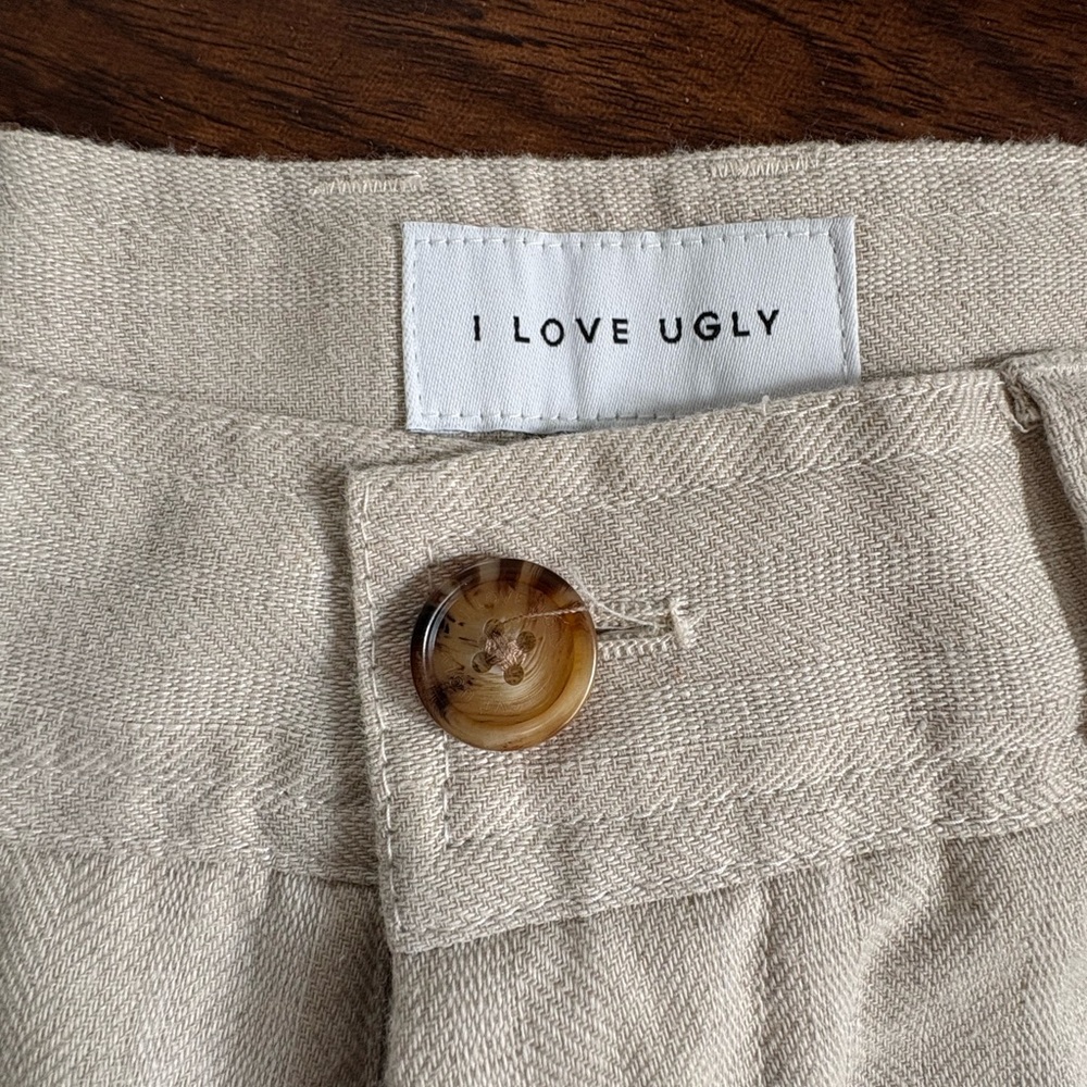 I Love Ugly - Herringbone Linen Slim Kobe Pants - Medium (30-32”W x 26”L)